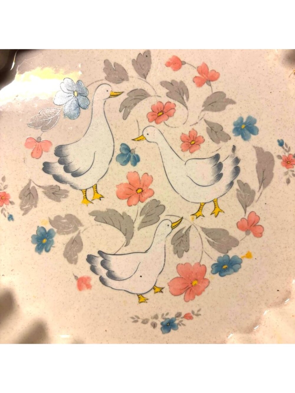 Vintage Country Classics Goose Quiche Dish Action Japan 10” Flan Pie Plate 1980s - Picture 3 of 4